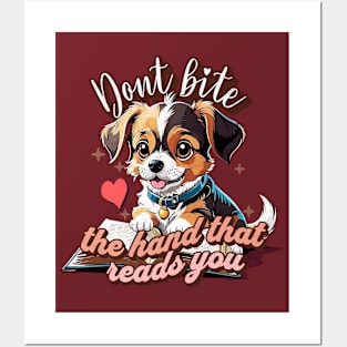 Cute Dog Reading Books Book Lover a Pet Owner Reading Puns Posters and Art